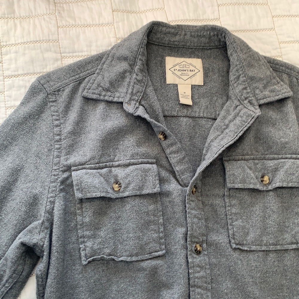 Mens casual gray button down